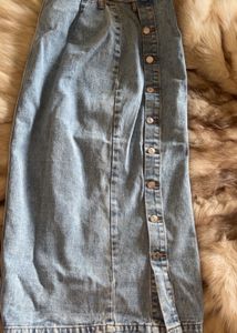 Denim Button-Down Skirt
