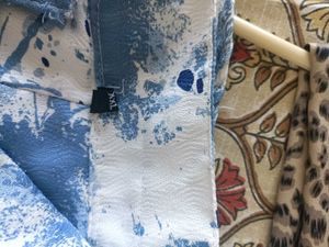 Blue &amp; White Print Top