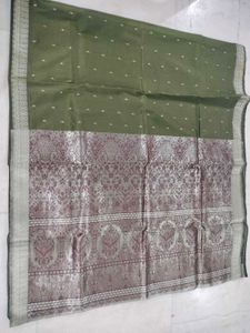 Elegant Olive Green Saree