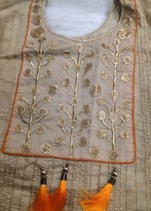 Pakistani Type Golden And Order Suit