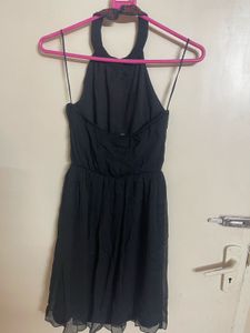 Elegant Black Halter Midi Dress