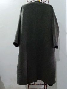 Elegant Grey Long Cardigan