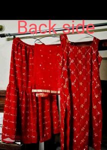 full embroidery sharara Festive Partywear Suit