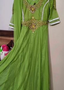 beautiful lime green net kurta set