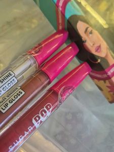 Lip gloss..eyeliner...Lipstick