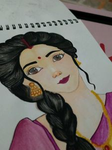 Traditional Indian Girl Drawing