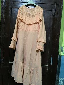 Peach Ruffled Dress