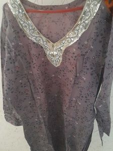 Glittery Full Sleeves Kurta 100% Cotton