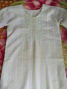 Striped Embroidered Kurta