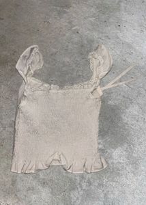 White Ruffle Crop Top