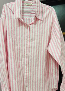 Striped Pink &amp; White Shirt