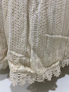 White Chikankari Classic Anarkali Style