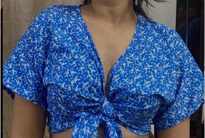 Tie Up Blue Top