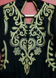 Embroidered Black Golden Suit Set