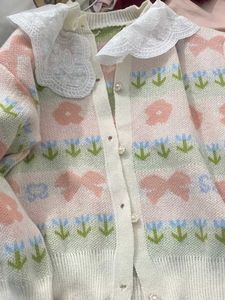 Floral Lace Collar Cardigan