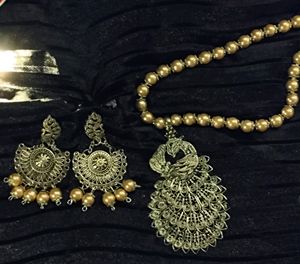 Peacock Necklace Earring Set