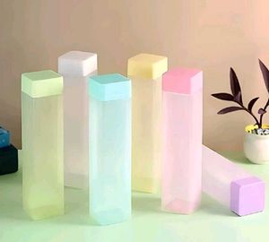 Frosty Plastic Square Water Bottle (Pack Of 6)