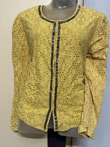 Vintage Yellow Eyelet Jacket