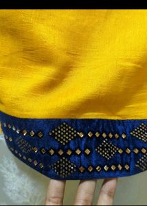 Yellow Saree with stones