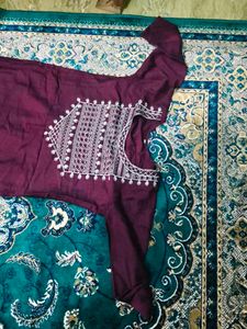 Maroon Embroidered Kurti