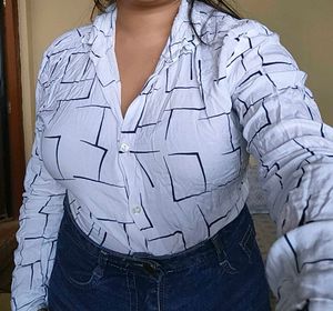 White Printed Shirt♥️