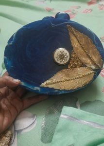 Blue & Gold Decorative Resin Clutch
