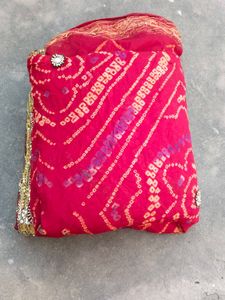 😍Ojariya Work Bandhej Saree❤️