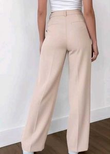 Street Style Store.Beige Wide Leg Trousers