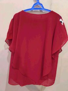 Red flora top for girls