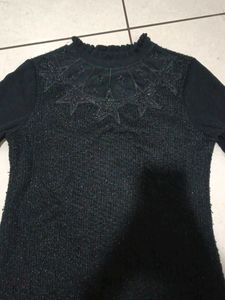 Black Lace Long Sleeve Mini Dress