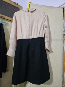 Elegant Black and Beige Dress
