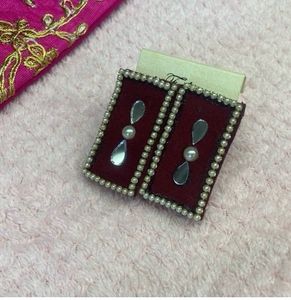 Stylish Fabric Earrings With Pearls And Mirrors