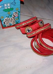 Stop 📣Check Out The Offer Price!!! Two Combo Handimade Silk Bangles For Ethinc Wears Looks Great For Saree Wear,Kurta Wears Offer 🔚 🔜