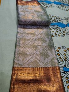 Elegant Silver Kanchipuram Saree