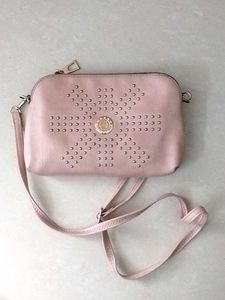 Women Pink Sling Bag Cum Purse
