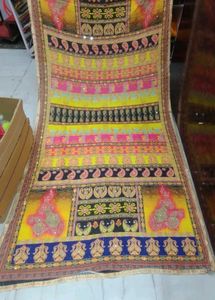 Colorful Digital Print Mirror Work Dupatta