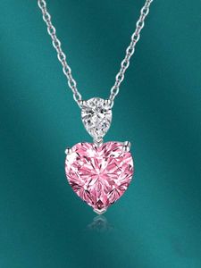 Pink Crystal Heart Pendant Necklace