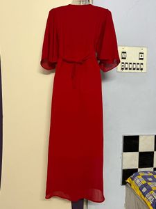 Red Designer Pinterest Long Gown
