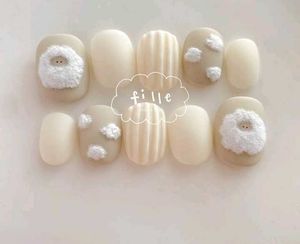 Red &amp; White Press-On Nails