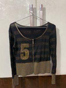 Stylish Black &amp; Gold Cardigan