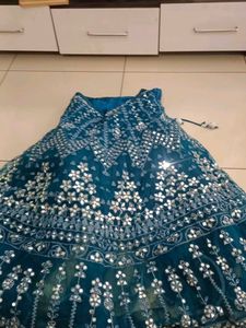 Teal Embroidered Lehenga