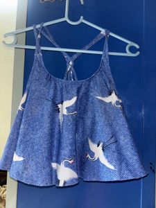 Crane Print Tank Top