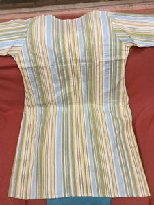 BrandNew SkyBlueStriped NiceEmbroidered KurtiSe