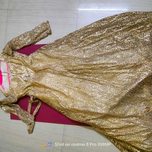 Golden Sequin Ethnic Gown
