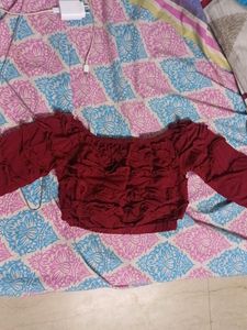 Red Raffel Crop Top