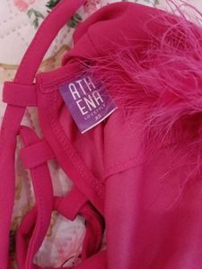 Pink Feather Trim Dress 24-26 bust