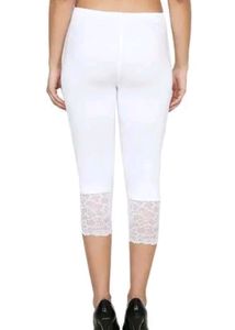 White Laced Capris Leggings