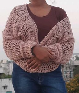 Crochet Oversized Soft Cropped Shawl And Jacket