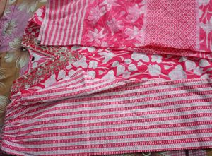 Pink Floral Kurta Set