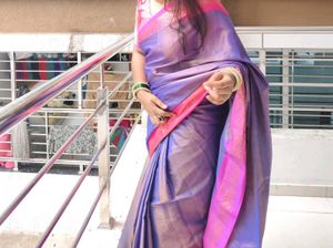 Elegant purple &amp; Pink Saree